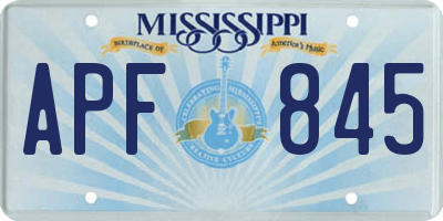 MS license plate APF845