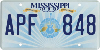 MS license plate APF848