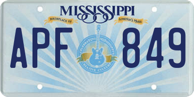 MS license plate APF849