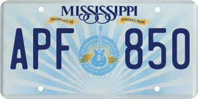 MS license plate APF850