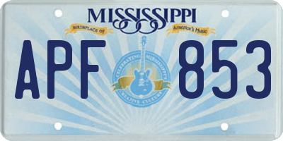 MS license plate APF853