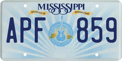 MS license plate APF859