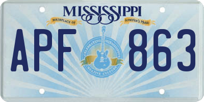 MS license plate APF863