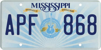 MS license plate APF868