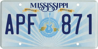 MS license plate APF871