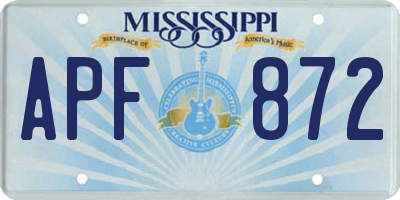 MS license plate APF872