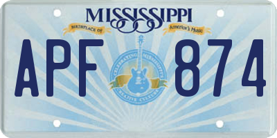 MS license plate APF874