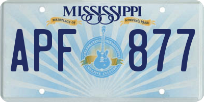 MS license plate APF877