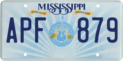 MS license plate APF879