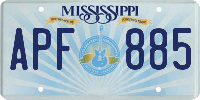 MS license plate APF885