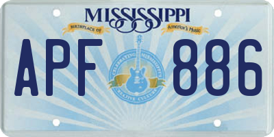 MS license plate APF886