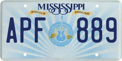 MS license plate APF889