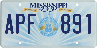 MS license plate APF891