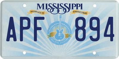 MS license plate APF894