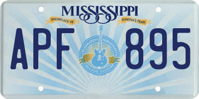 MS license plate APF895