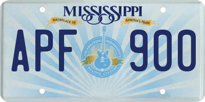 MS license plate APF900