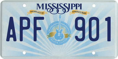 MS license plate APF901