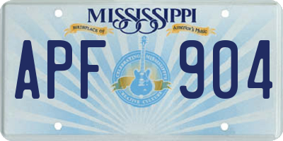 MS license plate APF904