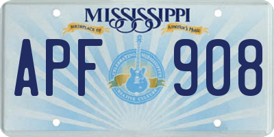 MS license plate APF908