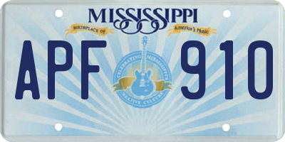 MS license plate APF910