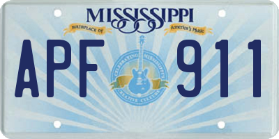 MS license plate APF911