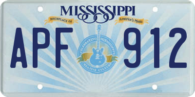 MS license plate APF912