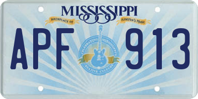 MS license plate APF913