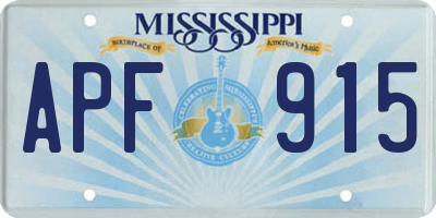 MS license plate APF915