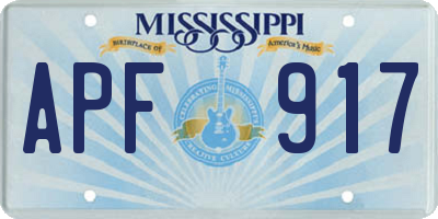 MS license plate APF917