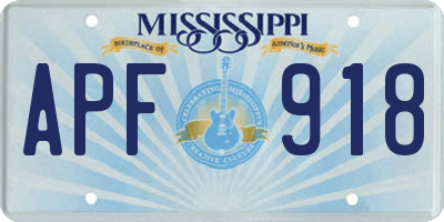 MS license plate APF918