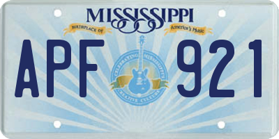 MS license plate APF921