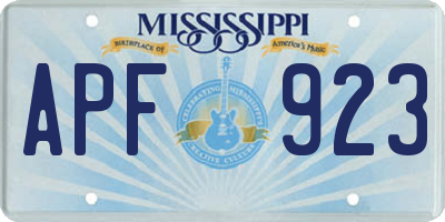 MS license plate APF923