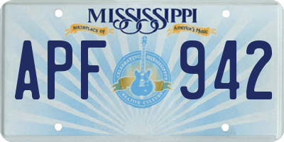 MS license plate APF942