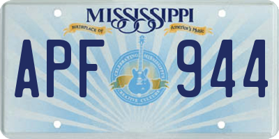 MS license plate APF944