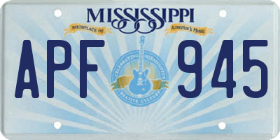 MS license plate APF945