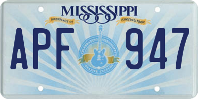 MS license plate APF947