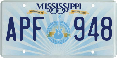 MS license plate APF948