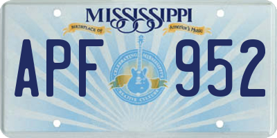 MS license plate APF952