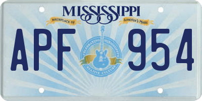 MS license plate APF954