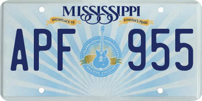 MS license plate APF955