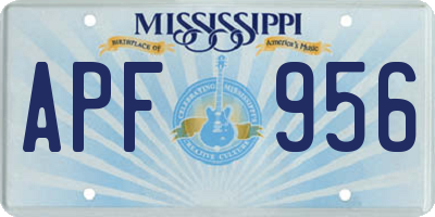 MS license plate APF956