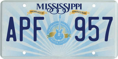 MS license plate APF957