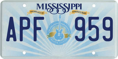 MS license plate APF959
