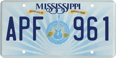 MS license plate APF961