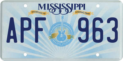 MS license plate APF963