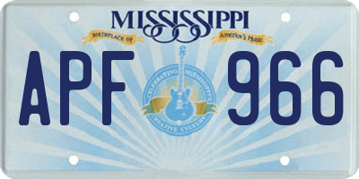 MS license plate APF966