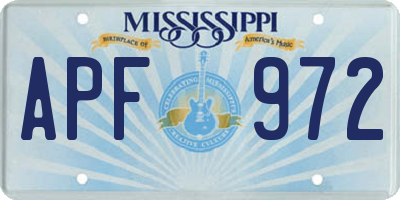 MS license plate APF972