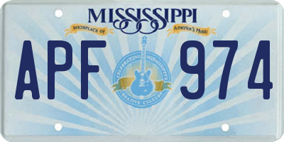 MS license plate APF974