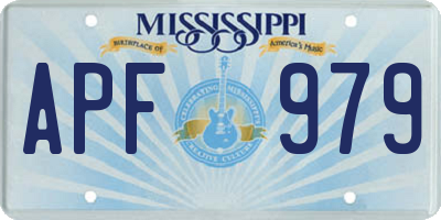 MS license plate APF979