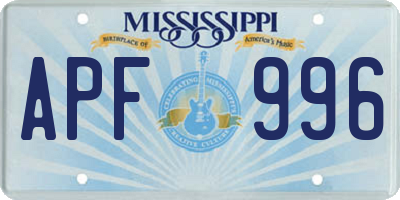 MS license plate APF996